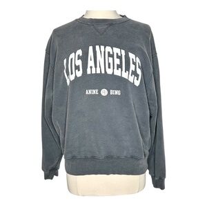 Anine Bing Ramona University Sweatshirt Los Angeles Washed Black Large